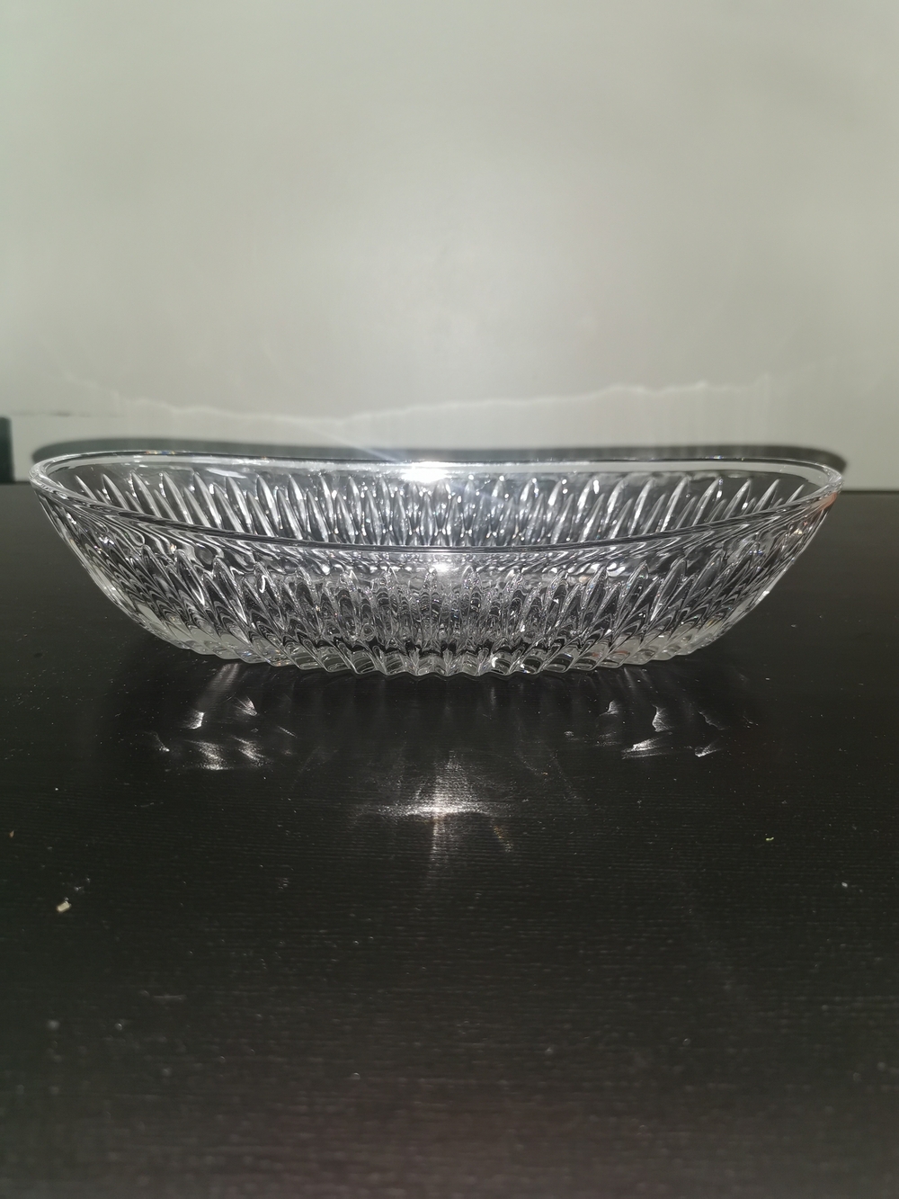Princess House Vintage Highlights Lead Crystal Oval Serving Dish 10"